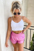 Print High Waisted Athletic Shorts